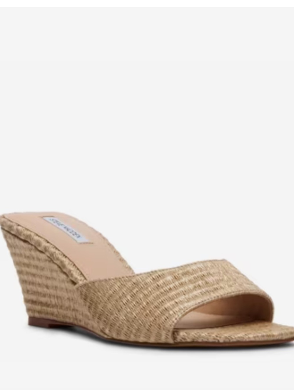 Steve Madden Seleste Woven Wedge Sandal in Natural Tan